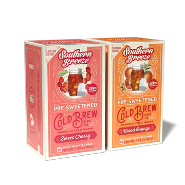 Southern Breeze Cold Brew Sweet Tea Variety Pack Iced Tea With Black Tea And Zero Carbs Zero Sugar, 20 Individually Wrapped Tea Bags, Pack Of 2 Seasonal Flavors Sweet Cherry & Blood Orange