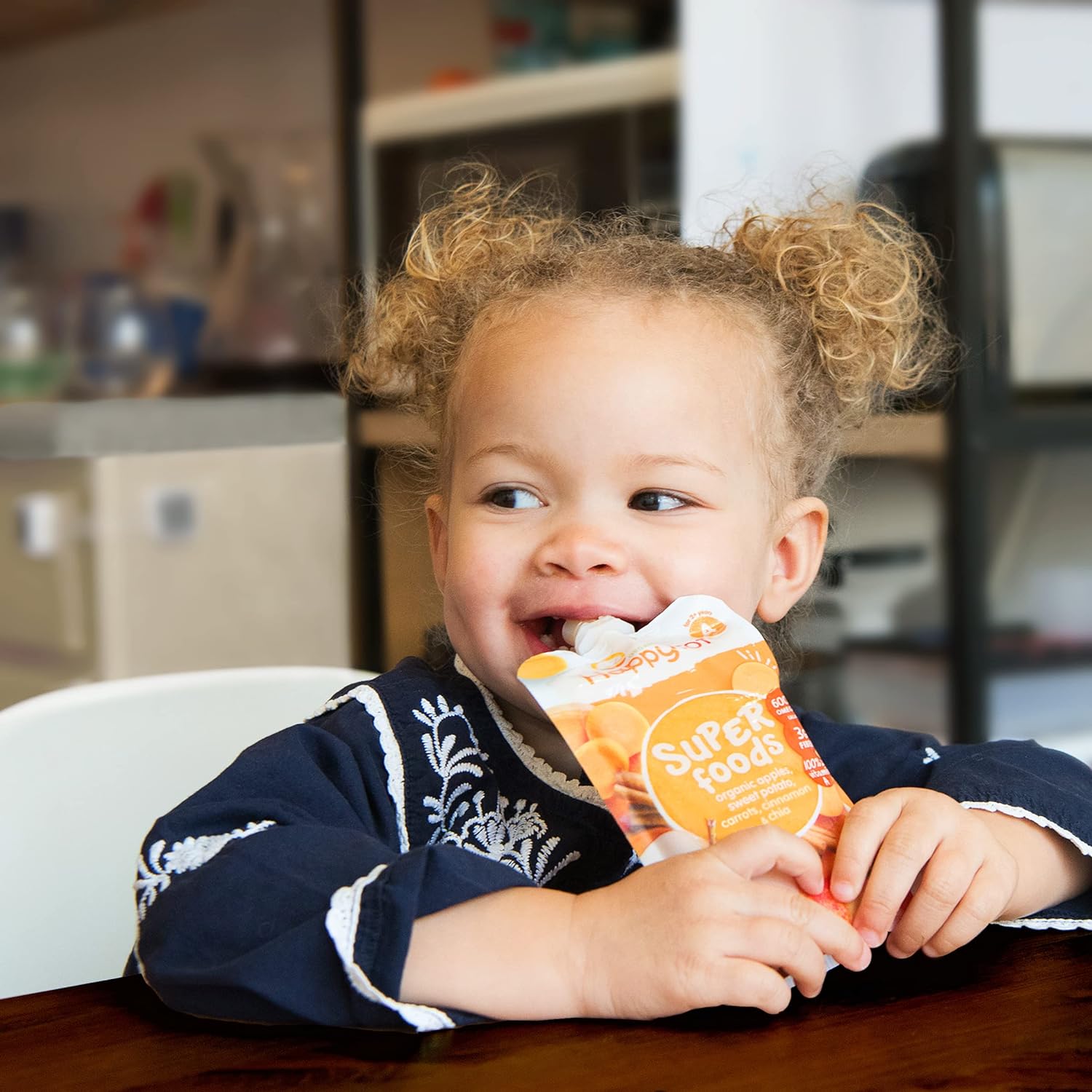 Happy Tot Organics Stage 4 Baby Food Pouches, Gluten Free, Vegan Snack, SuperFoods Fruit & Veggie Puree, Apples, Sweet Potatoes, Carrots, Cinnamon & Chia, 4.22 Ounce (Pack of 16) : Baby Snack Foods : Everything Else