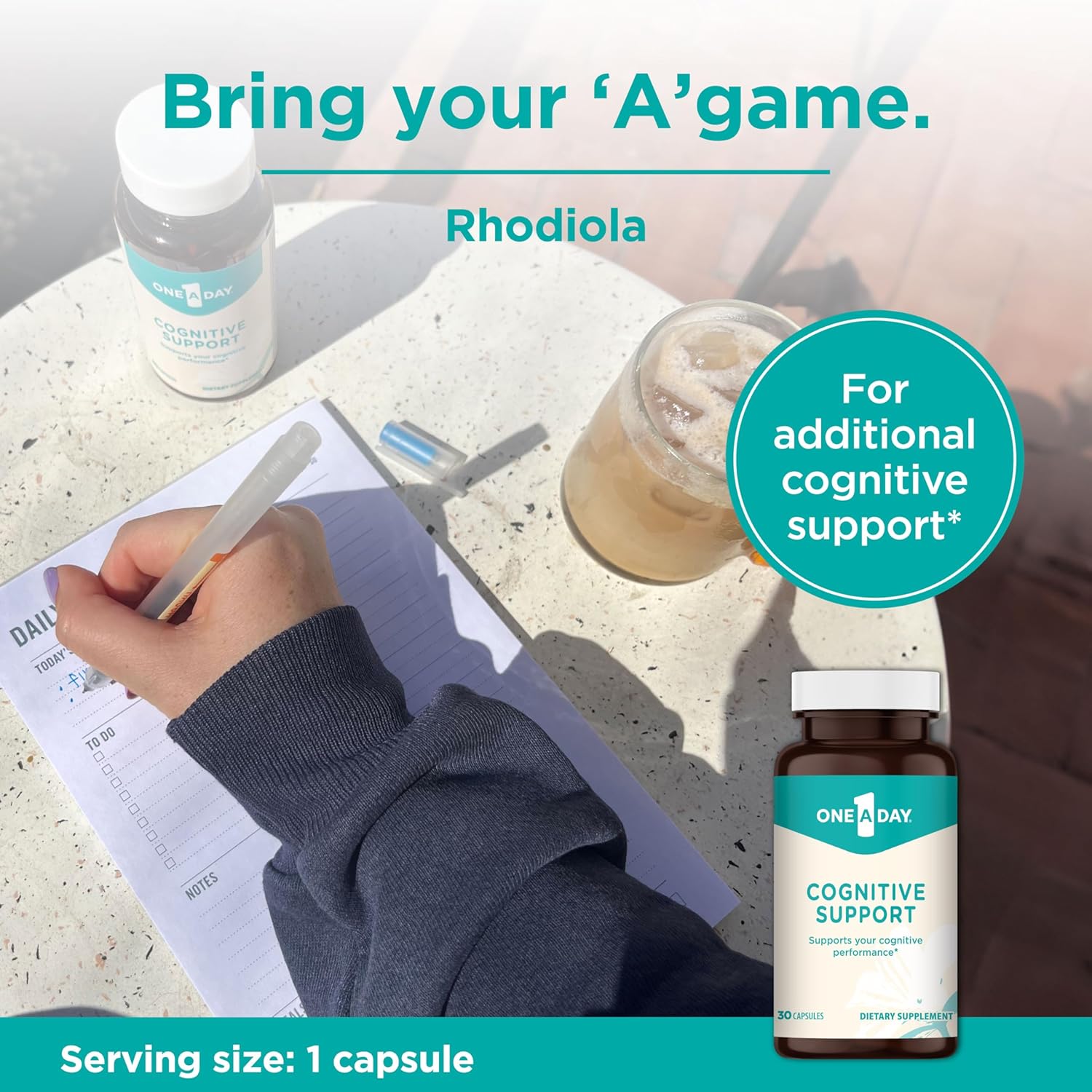 One A Day Cognitive Supplement – Brain Supplement to Support Cognitive Performance for Men and Women with Bacopa. Also includes Rhodiola, & Holy Basil, 30 Capsules : Health & Household