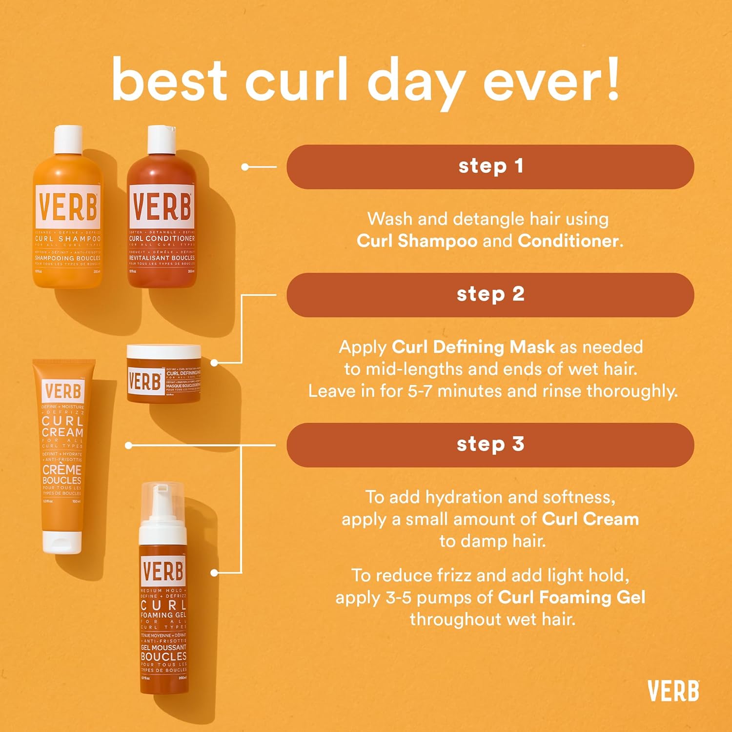 VERB Curl Shampoo - Mild, Cleanse and Smooth - Vegan Curl Defining Shampoo for Frizzy Hair- Intensive Hydration Curly Hair Shampoo, 12 fl oz : Beauty & Personal Care