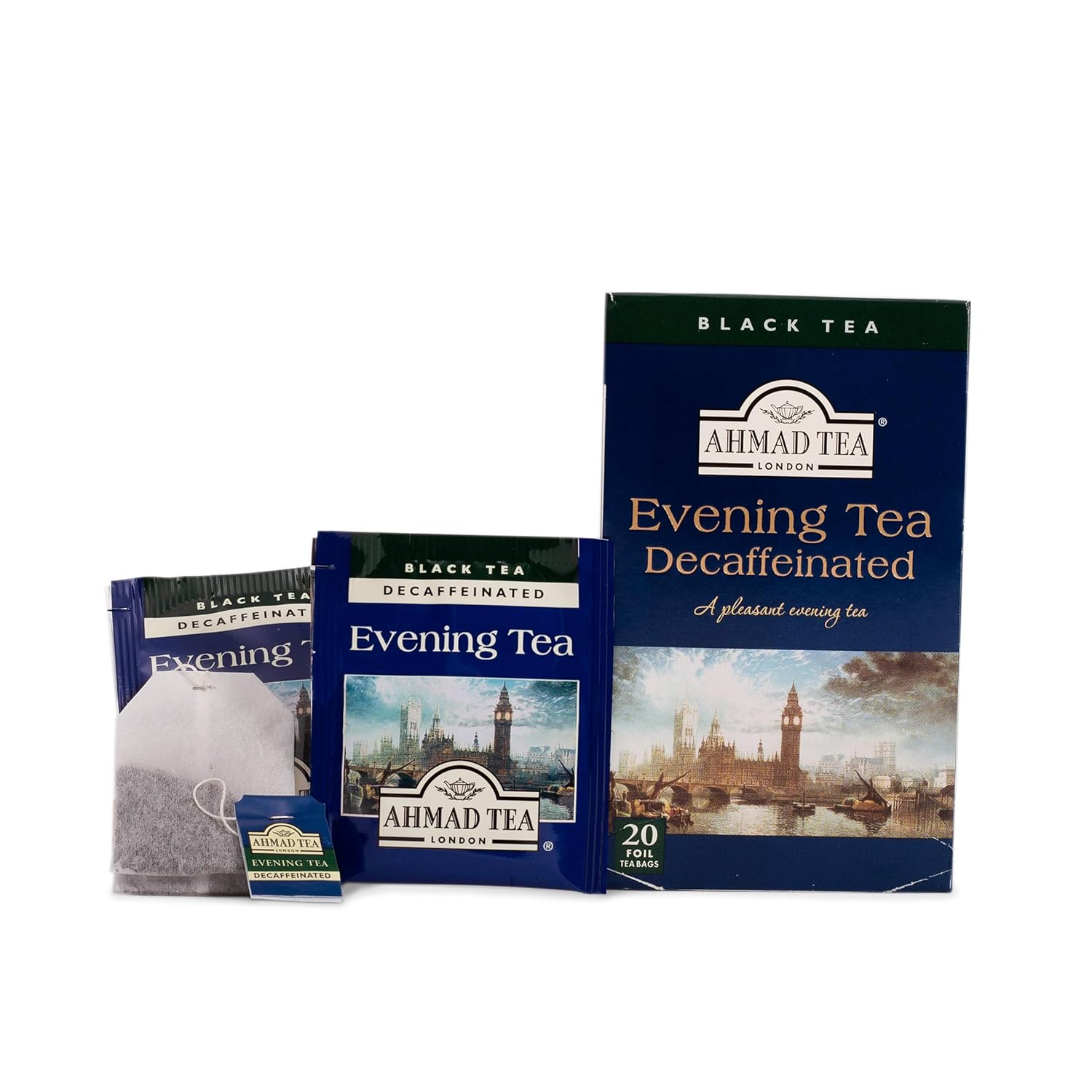 Ahmad Tea Black Tea, Decaffeinated Evening Teabags, 20 Ct (Pack Of 6) - Decaffeinated & Sugar-Free