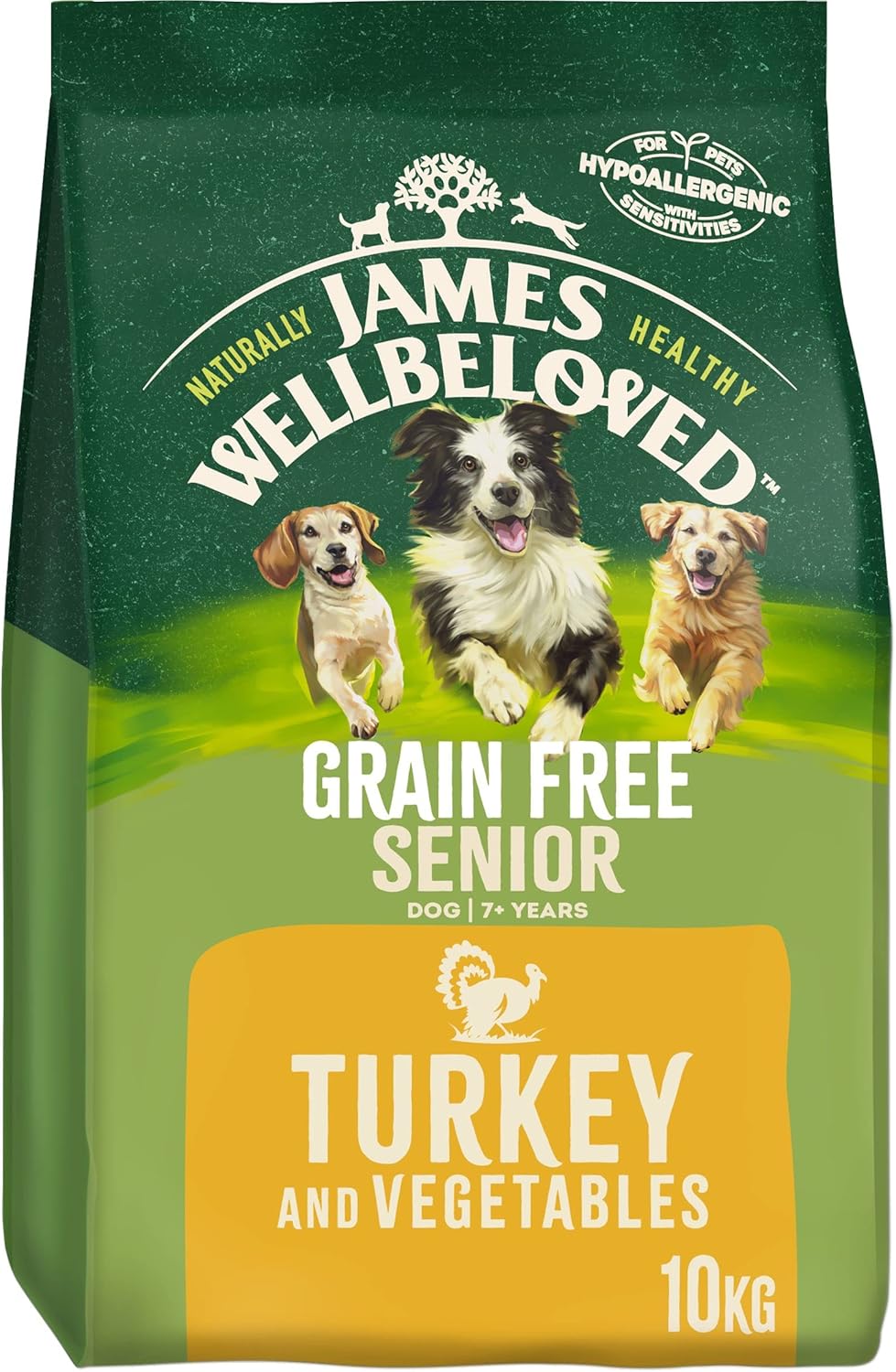 James Wellbeloved Complete Dry Grain Free Senior Dog Food Turkey and Vegetable, 10 kg?401750