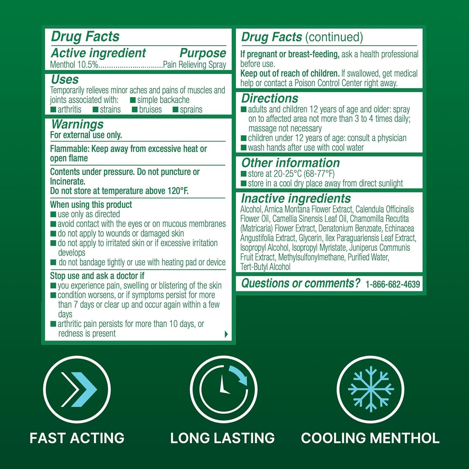 Biofreeze Menthol Spray 3 Fl Oz Colorless Aerosol Spray For Pain Relief Associated With Sore Muscles, Arthritis, Simple Backaches, And Joint Pain