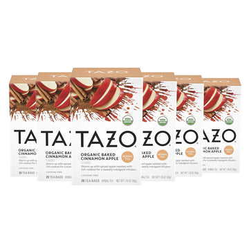 Tazo Organic Baked Cinnamon Apple Tea Bags, 20Ct (6Pk)