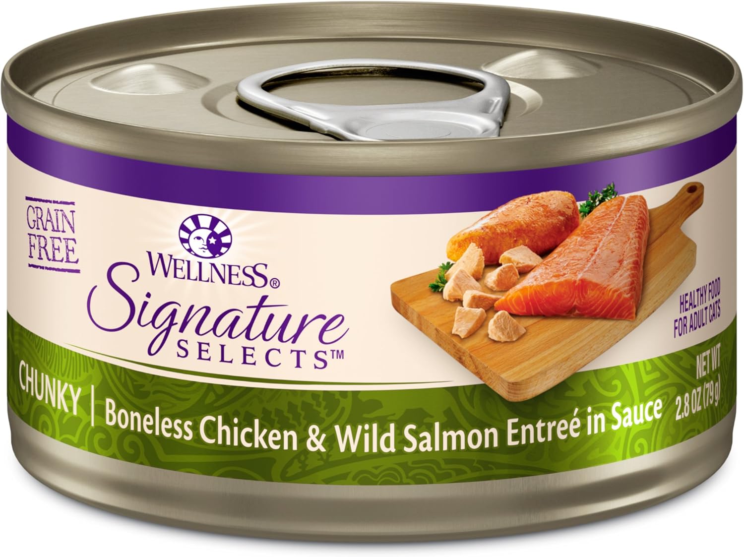 Wellness Core Grain-Free Signature Selects Wet Cat Food, Natural Pet Food Made With Real Meat (Chunky Chicken & Salmon, 2.8-Ounce, Pack Of 12)