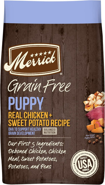 Merrick Dry Puppy Food, Real Chicken And Sweet Potato Grain Free Dog Food Recipe - 10 Lb. Bag