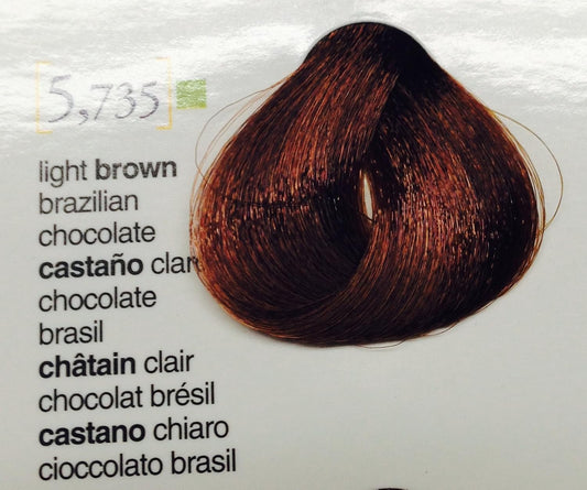 Salermvison Hair Coloring Cream #5.735 Light Brown Brazilian Chocolate, 2.3 Ounce / 75 Milliliter : Chemical Hair Dyes : Beauty & Personal Care