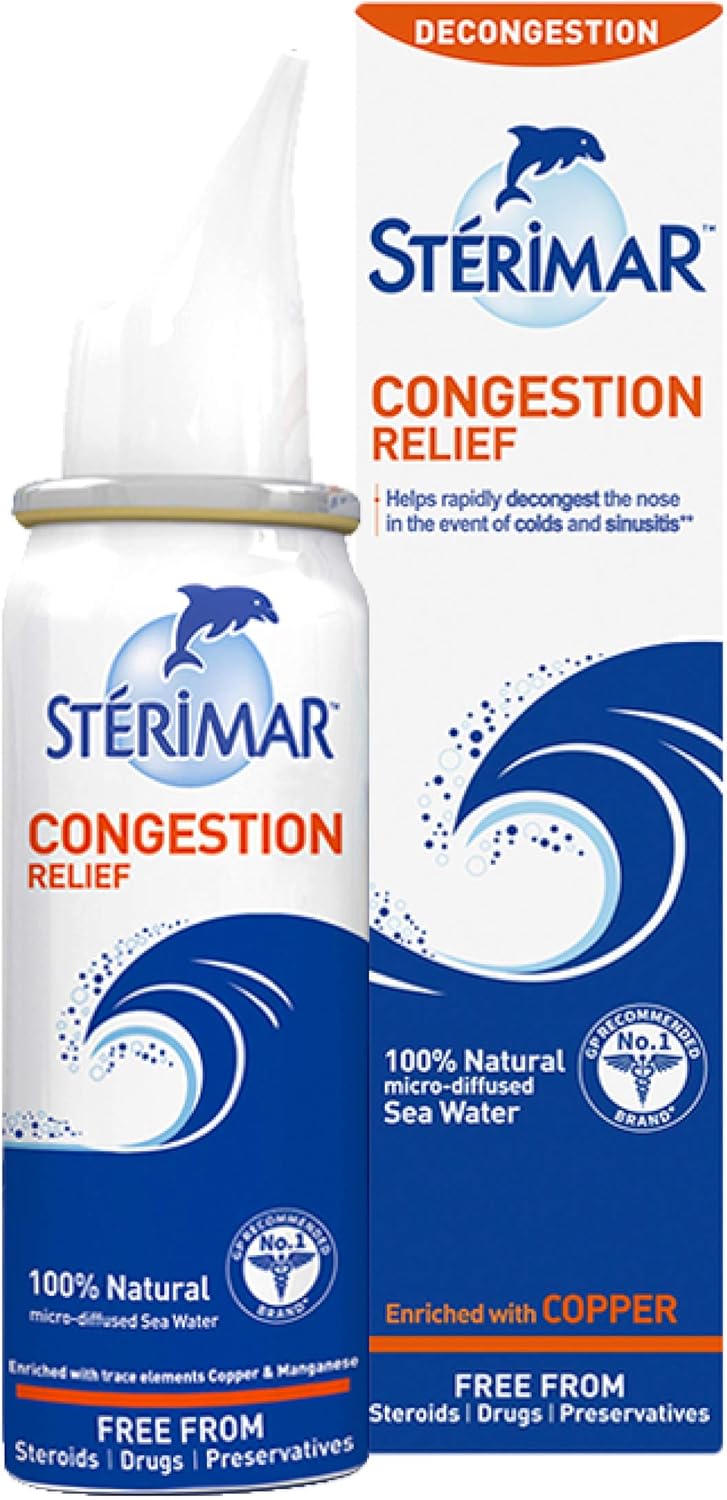 Sterimar Congestion Relief, Nasal Spray, 100% Natural Sea Water, 100 Ml