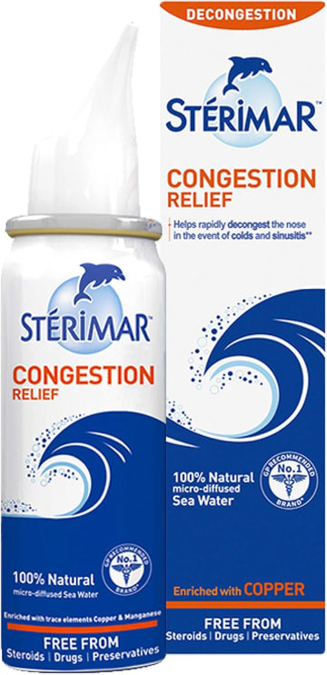 Sterimar Congestion Relief, Nasal Spray, 100% Natural Sea Water, 100 Ml