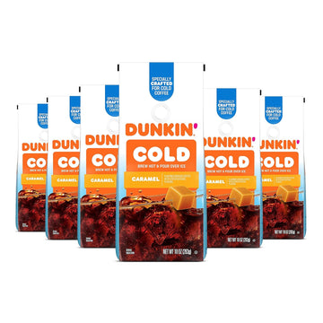 Dunkin' Cold Caramel Flavored Ground Coffee, 10 Ounce (Pack of 6)