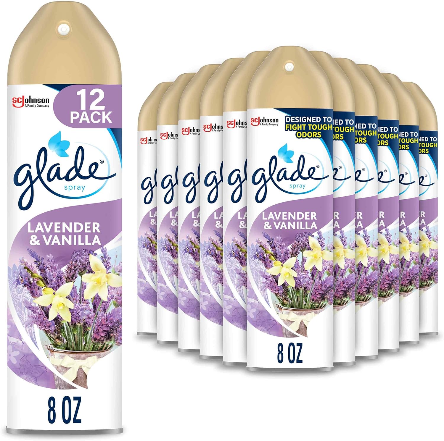 Glade Air Freshener, Room Spray, Lavender & Vanilla, 8 Oz, 12 Count