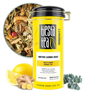 Tiesta Tea - Meyer Lemon Zest | Zesty Lemon Herbal Tea | Premium Loose Leaf Tea Blend | Non-Caffeinated Herbal Tea | Make Hot Or Iced & Up To 50 Cups - 4 Oz Refillable Tin Can