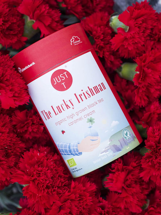 Just T Rhubarb Hygge Loose Leaf Tea (80G) | Organic Black Tea – Mixed With Rhubarb And Vanilla | Premium Organic Loose Tea | 436216