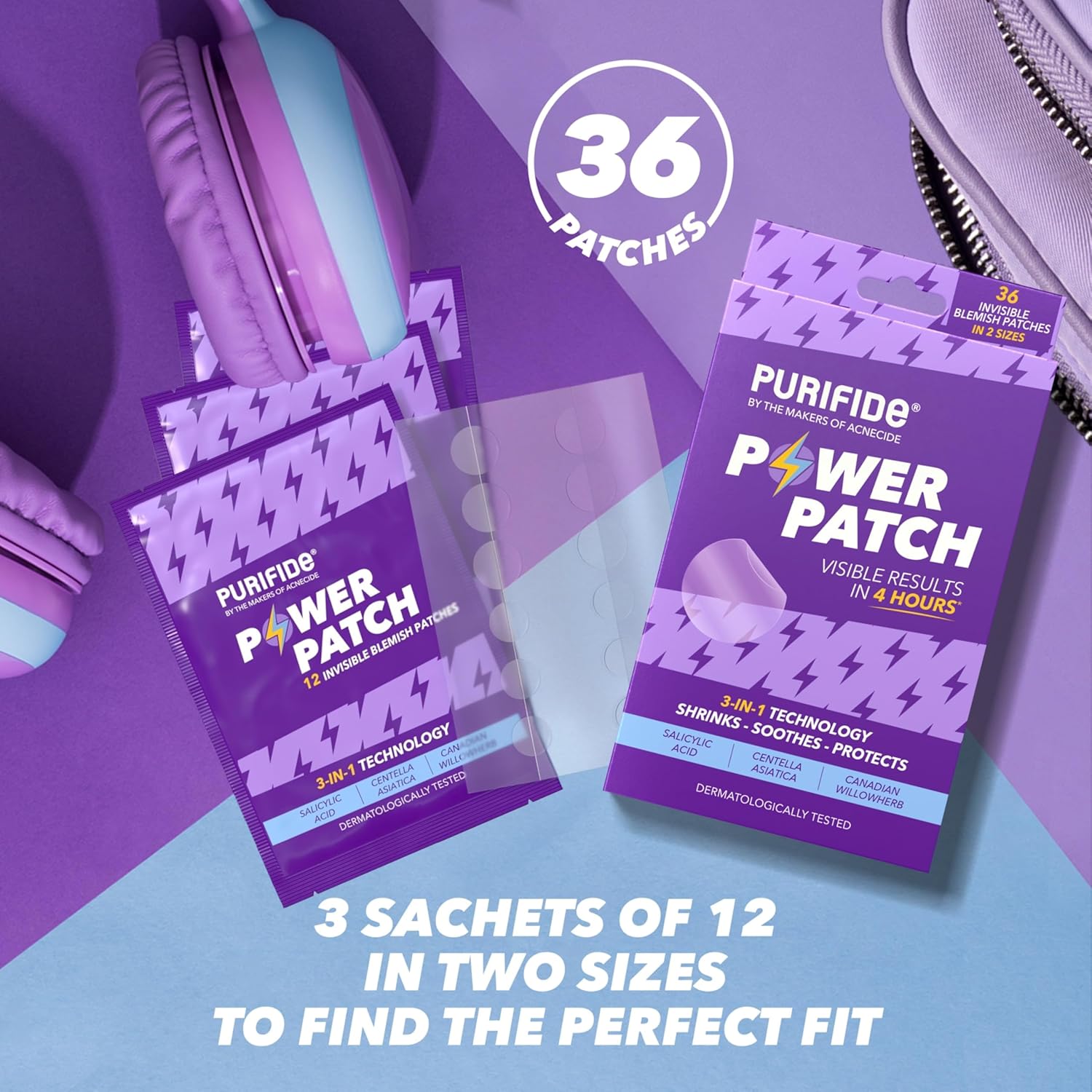 Purifide by Acnecide Power Pimple Patches, 36 Invisible Spot Patches with Salicylic Acid, Spot Treatment for All Skin Types : Amazon.co.uk: Beauty