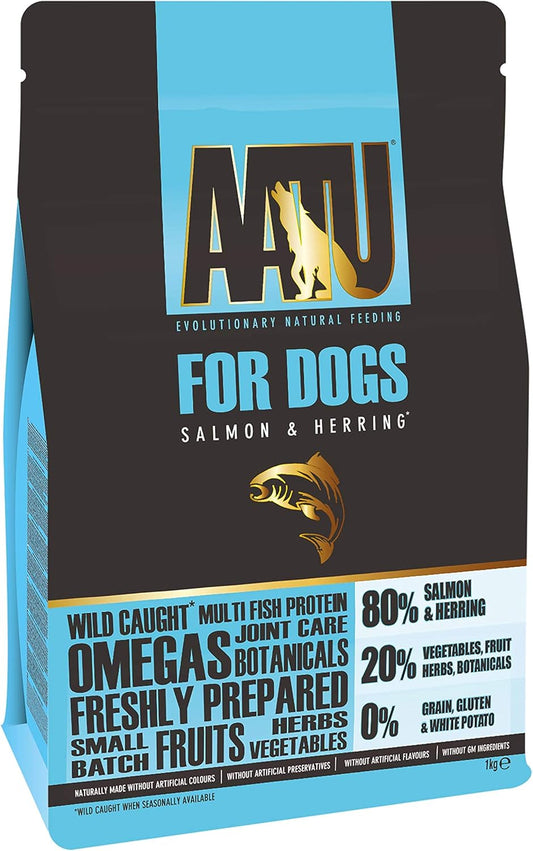 AATU Dog Dry Dog Food, Salmon, High Protein, Grain Free Recipe, No Artificial Ingredients (1 x 6 kg)?AFKG1