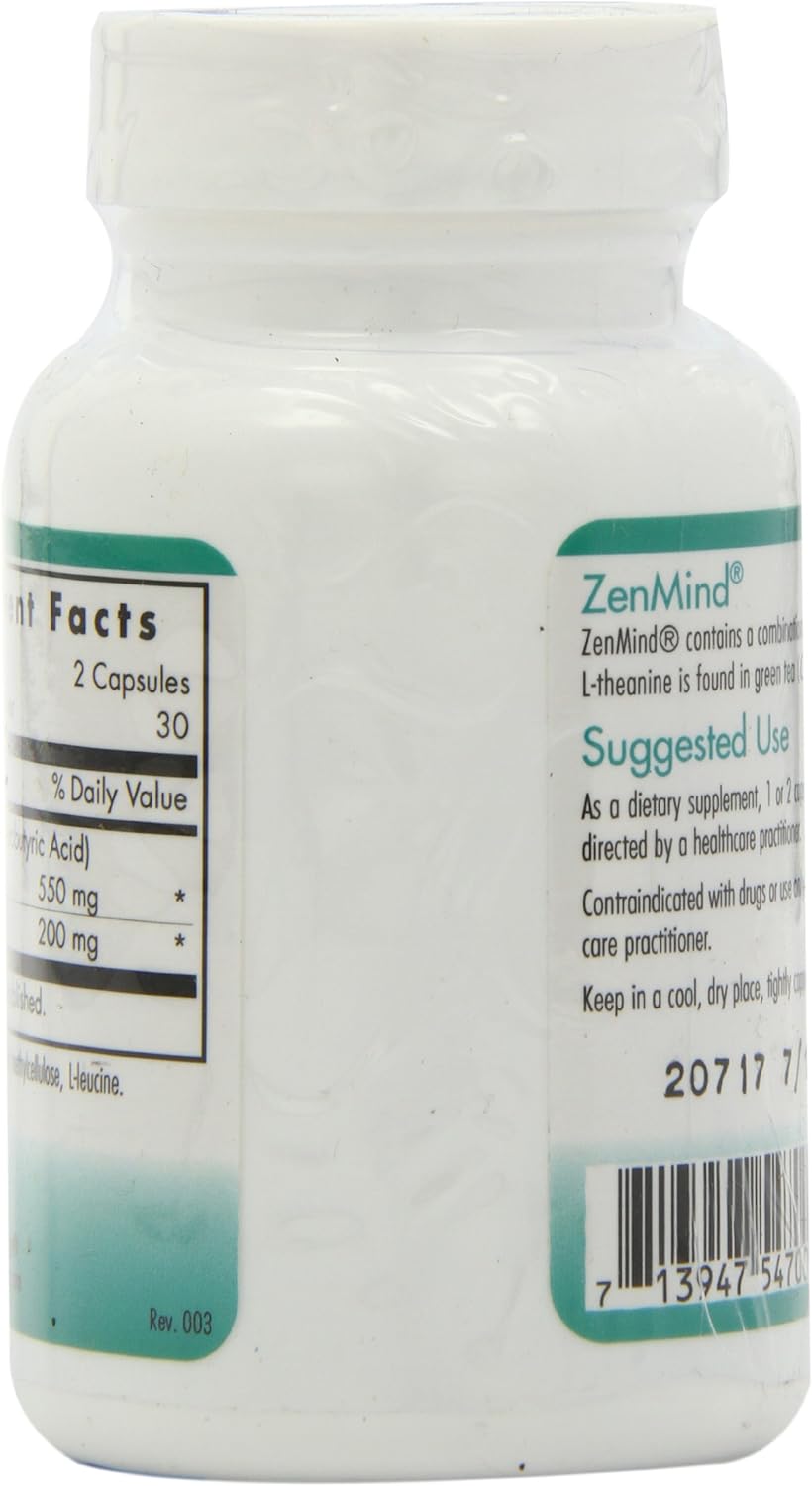 Nutricology ZenMind Supplement - Calmness Support, Day or Night, GABA, L-Theanine, Hypoallergenic, Vegetarian Capsules - 60 Count : Health & Household