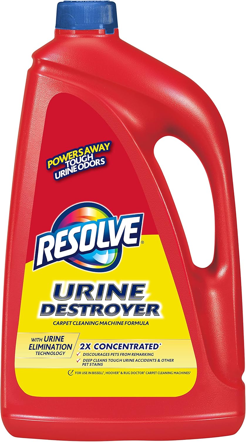 Resolve Urine Destroyer Carpet Cleaning Machine Formula, Safe For Bissell, Hoover & Rug Doctor, Carpet Cleaner, Carpet Cleaner Solution, 96 Oz