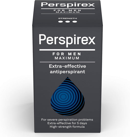 Perspirex Antiperspirant Men'S Maximum Strength Clinically Proven To Reduce Heavy Sweating For Men, Deodorant Roll On, Up To 5 Days Long Lasting Freshness & Sweat Protection 20Ml