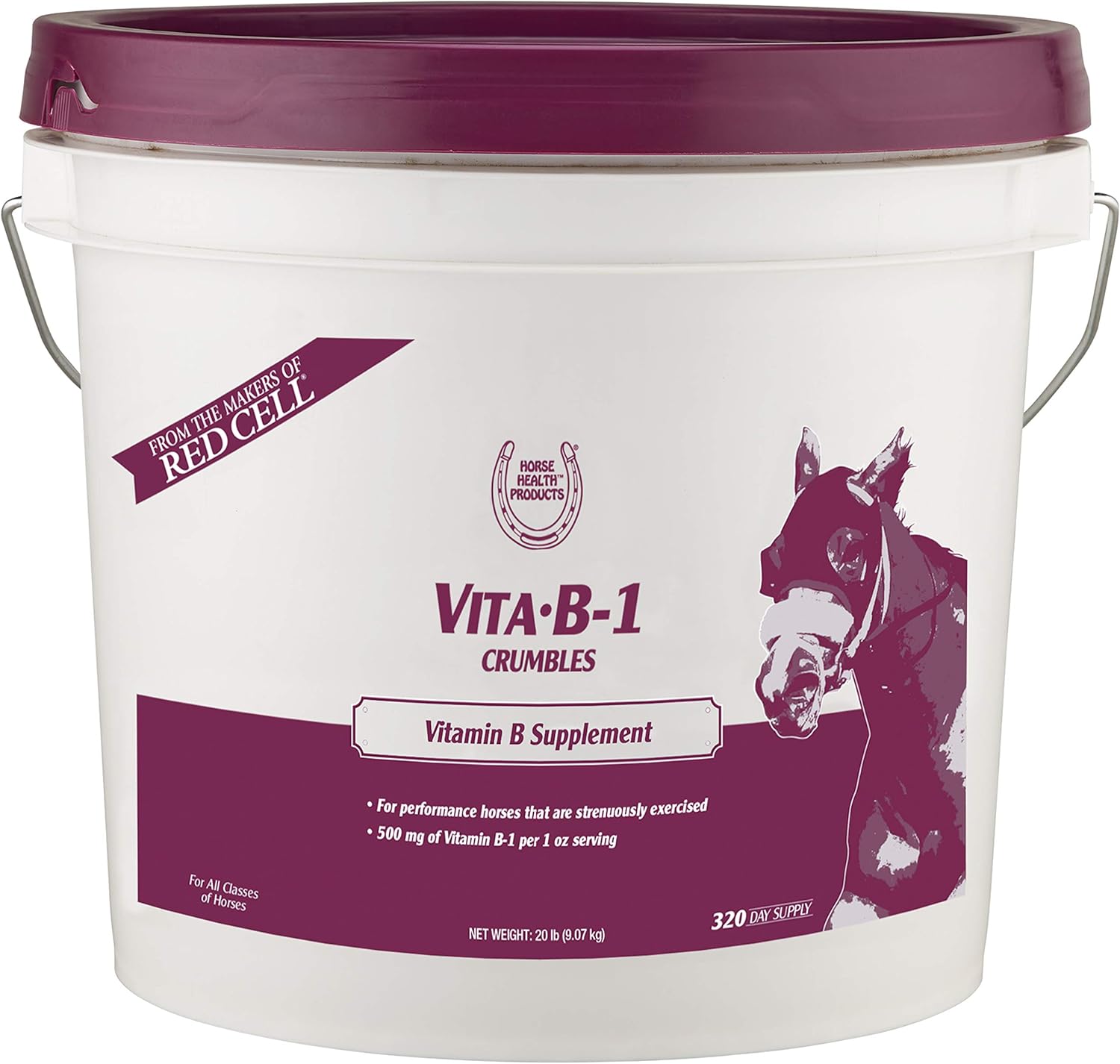 Farnam Horse Health Vita B-1 Crumbles Supplement For Horses, Supports Optimal Muscle Activity And Metabolism For Performance, 20 Pounds, 320 Day Supply