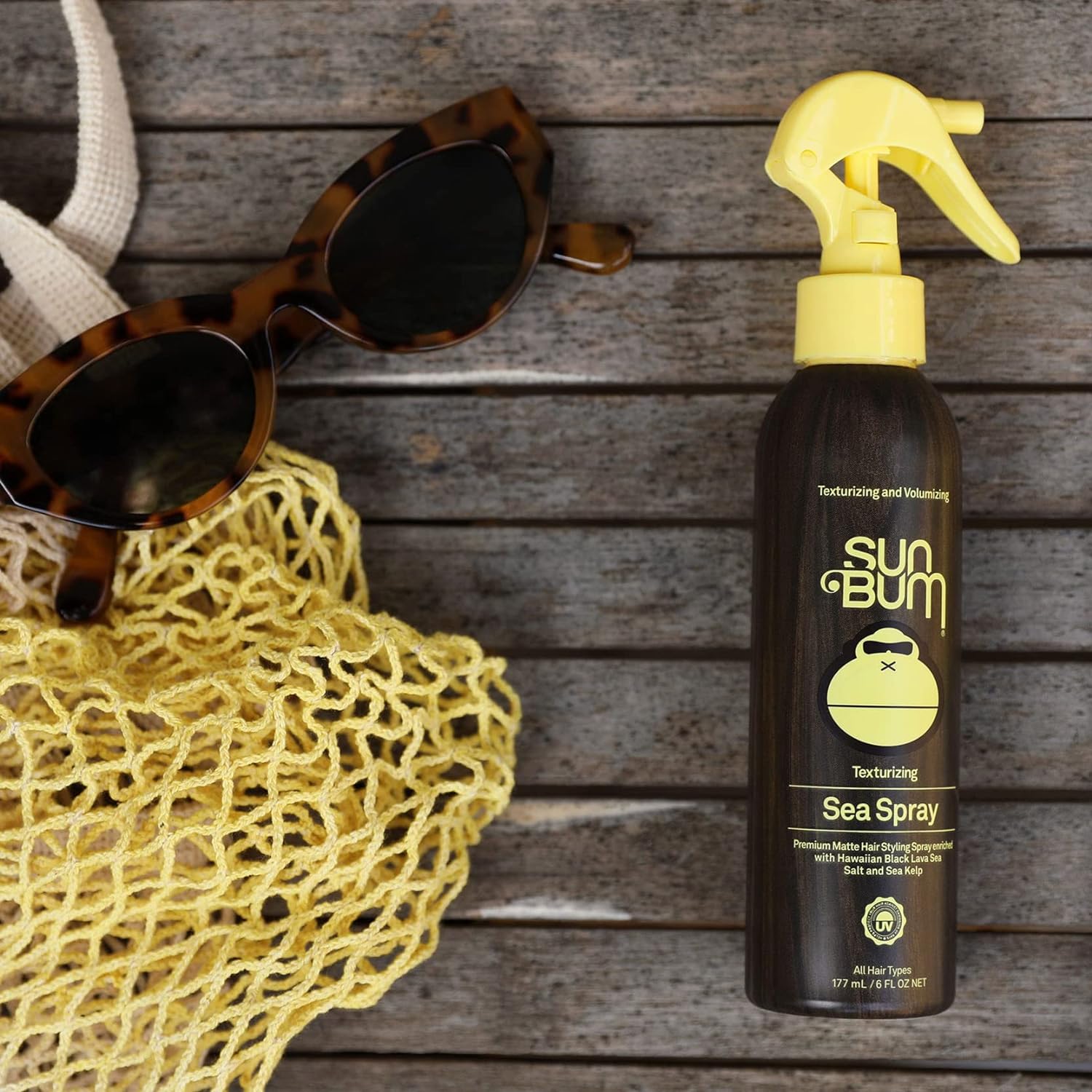 Sun Bum Sea Spray|Texturizing and Volumizing Sea Salt Spray | UV Protection With a Matte Finish | Medium Hold | For All Hair Types | 6 FL OZ Spray Bottle, Clear (80-41025) : Beauty & Personal Care