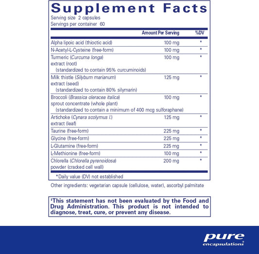 Pure Encapsulations Liver-G.I. Detox - Liver Cleanser & Gi Detox* - With Alpha Lipoic Acid & Curcumin Extract - Gluten Free & Non-Gmo - 60 Capsules