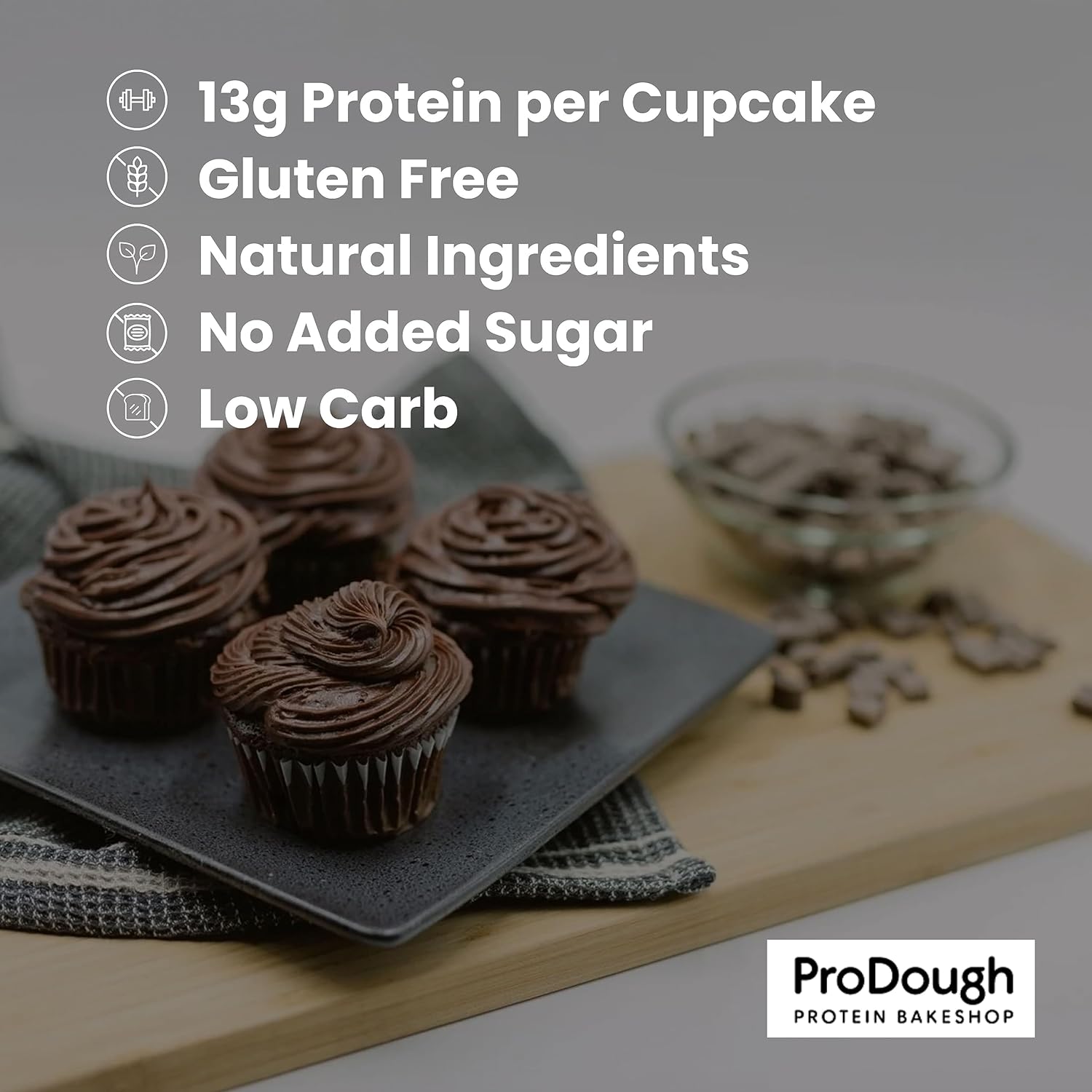ProDough High Protein- Gluten Free Cupcake Mix, Low Carb, 13g of Protein per Cupcake, No Added Sugars, Keto Friendly, Makes 12, Healthy Dessert (Vanilla) : Grocery & Gourmet Food
