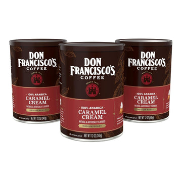 Don Francisco's Caramel Cream Flavored Ground Coffee (3 x 12 oz Cans)