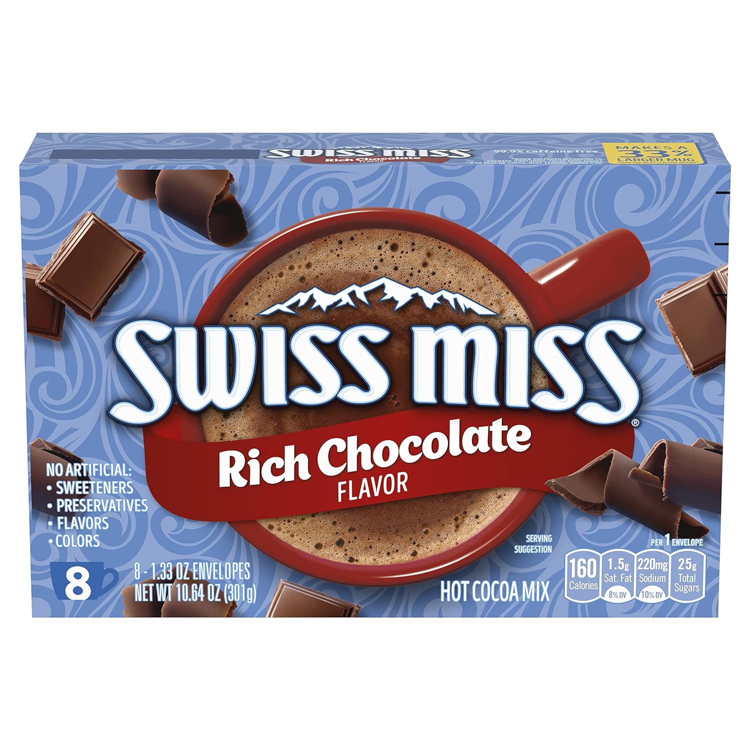 Swiss Miss Indulgent Collection Rich Chocolate Flavor Hot Cocoa Mix, 8 Count 10.64 Oz 12-Pack