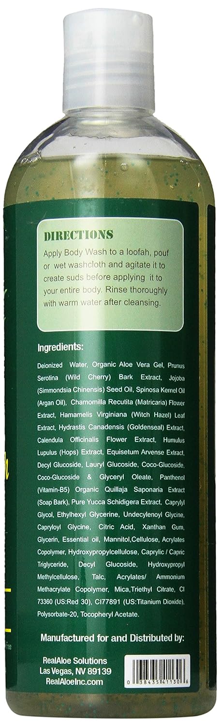 Real Aloe Body Wash With Aloe Vera Essential Oil, 16 Oz