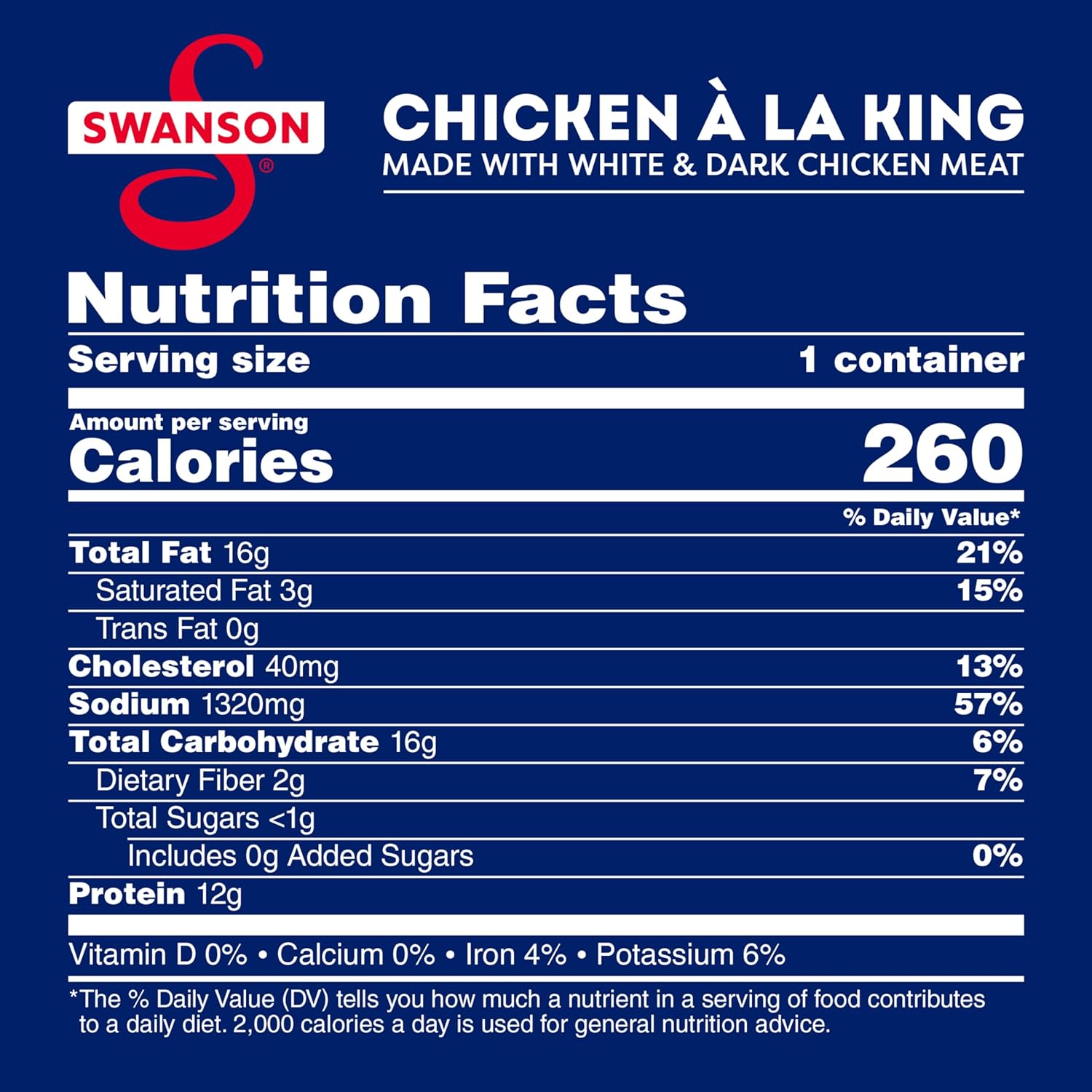 Swanson Canned Chicken a la King With White and Dark Chicken Meat, 10.5 OZ Can (Case of 12) : Grocery & Gourmet Food