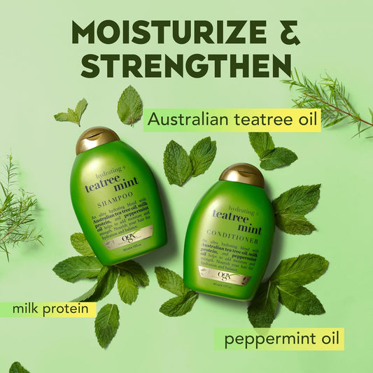 Ogx Hydrating Teatree Mint Conditioner, 13 Ounce Bottle, Hydrating And Nourishing Conditioner Infused With Australian Tea Tree Oils, Sulfate-Free Surfactants