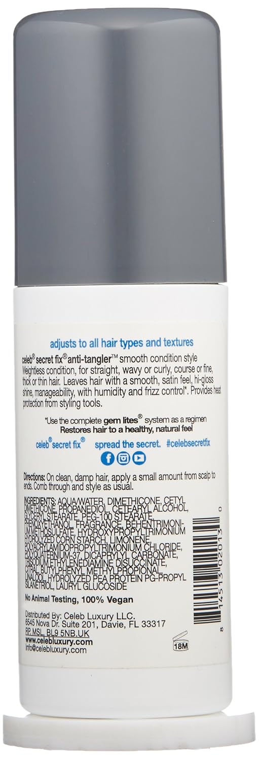 Celeb Luxury Leave-In Vegan Professional Hair Styler, Conditioner, Hair Moisturizer For Optimal Hydration, Nourish Hair With Smoothing High Gloss Shine