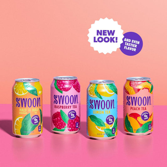 Swoon Sugar Free Iced Tea Classics Variety Pack - Zero Sugar Drinks In Lemon, Raspberry, Peach, Half & Half Flavours - Low Carb, Paleo-Friendly, Gluten-Free Keto Iced Tea - 12 Fl.Oz (Pack Of 12)