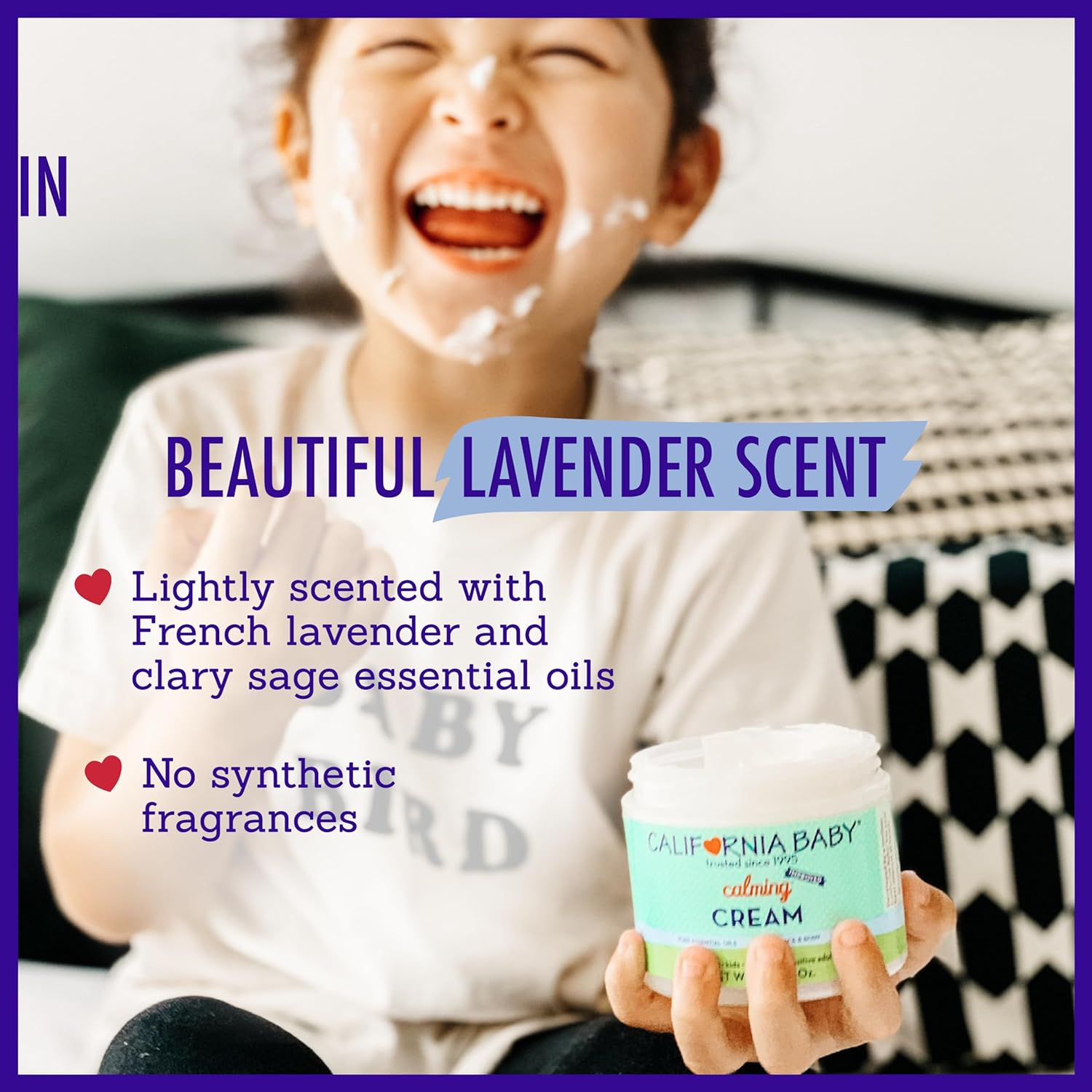 California Baby Calming Cream | Lavender Baby Lotion | 100% Plant-based | Soothing Baby Cream for Dry, Sensitive Skin | Allergy Friendly | 57g / 2oz : Baby