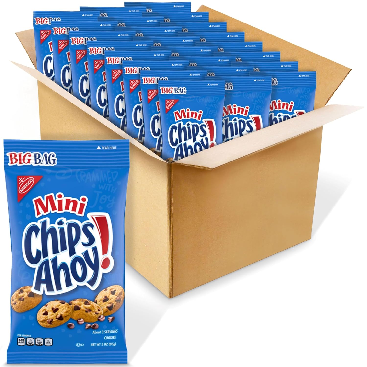 Chips Ahoy! Mini Original Chocolate Chip Cookies, Big Bag, 24 - 3 Oz Packs