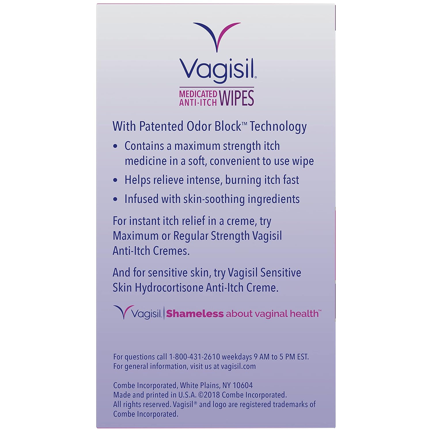 Vagisil Wipes, Anti-Itch Medicated Feminine Vaginal Wipes, Maximum Strength, Instant Relief, 20 Wipes (Pack of 3) : Health & Household