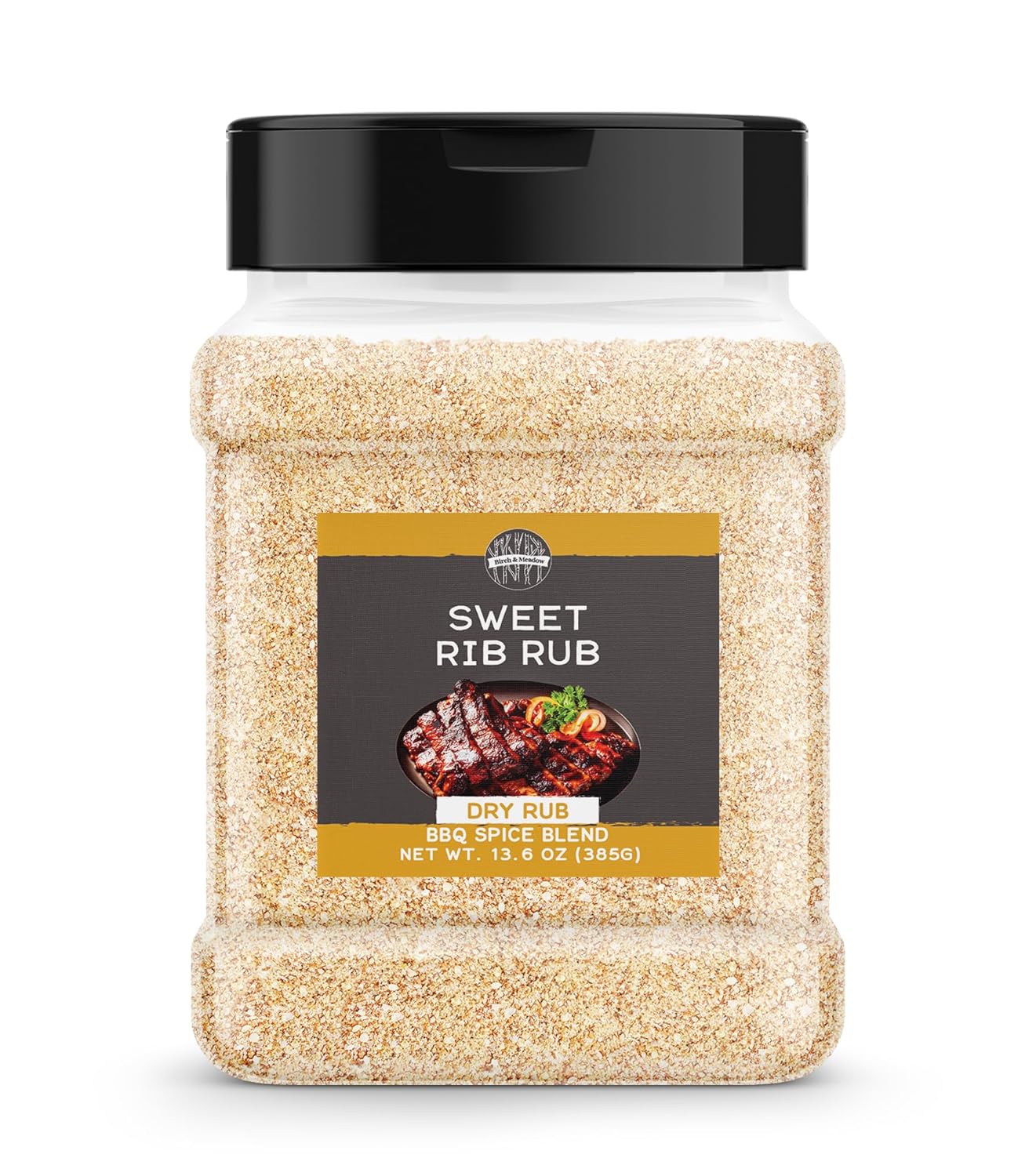 Birch & Meadow Sweet Rib Rub, 13.6 Oz, Sweet & Tangy Flavor, Bbq Dry Rubs