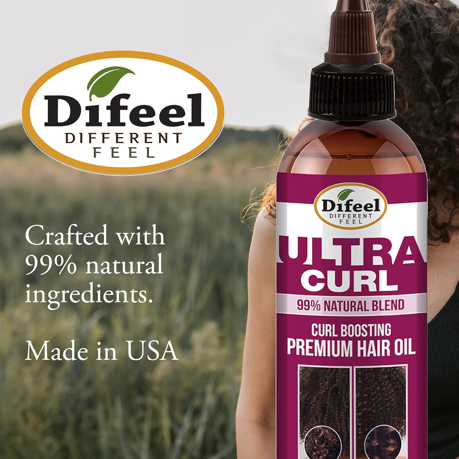 Difeel 99% Natural Ultra Curl Premium Hair Oil - Curl Boosting Hair Oil 8 oz. : Beauty & Personal Care