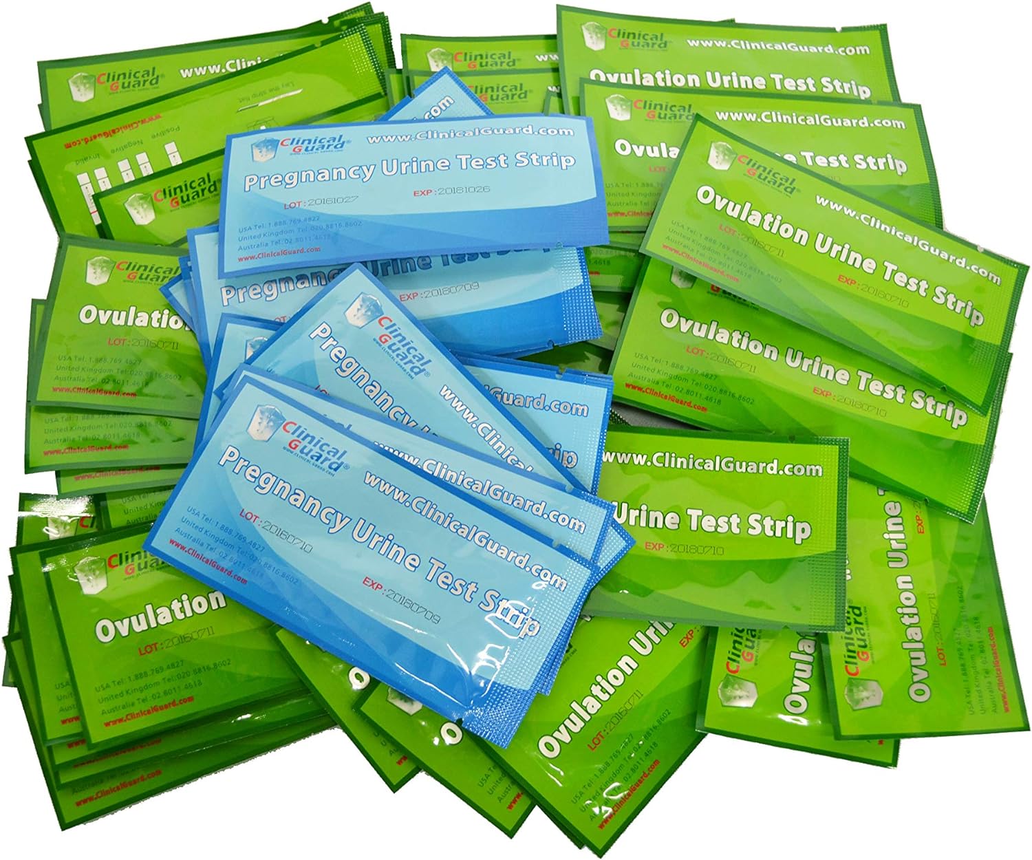 Clinical Guard 50 Ovulation Test Strips and 20 Early Pregnancy Test Strips Combo Rapid HCG Test Fertility Ovulation Predictor Kit