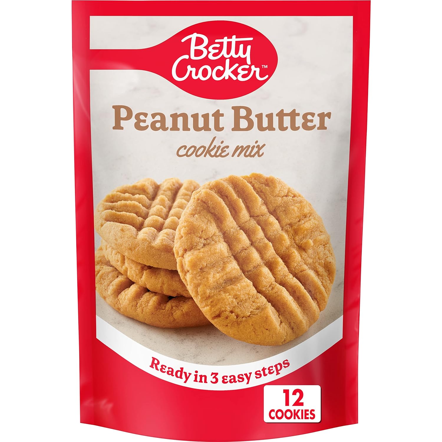Betty Crocker Peanut Butter Cookie Mix, Makes Twelve (12) 2-Inch Cookies, 7.2 Oz