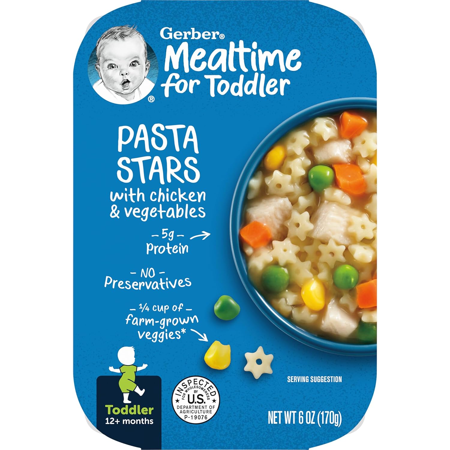 Gerber Pasta Stars With Chicken & Vegetables, 6 Ounce (Pack Of 6)