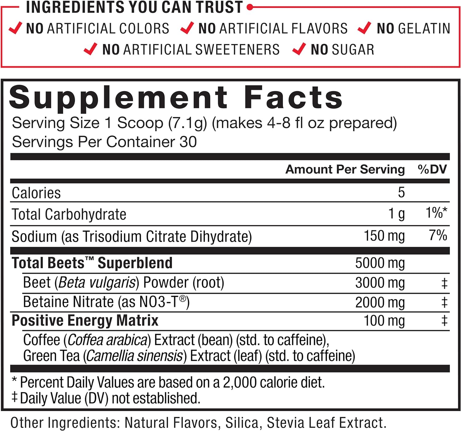 Force Factor Total Beets Energy Drink Mix, Superfood Beet Root Powder with Nitrates to Boost Energy and Support Circulation, Blood Flow, Nitric Oxide and Stamina, Heart Health Supplement, 30 Servings : Health & Household