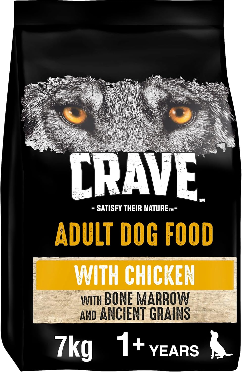 Crave Chicken, Marrow & Grains 7 kg Bag, Premium Dry Dog Food with high Protein, Grain-free?439510