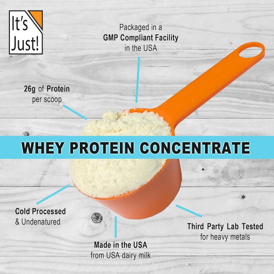 It'S Just! - 100% Whey Protein Concentrate, Made In Usa, Premium Wpc-80, No Added Flavors Or Artificial Sweeteners (Original/Unflavored, 20Oz)