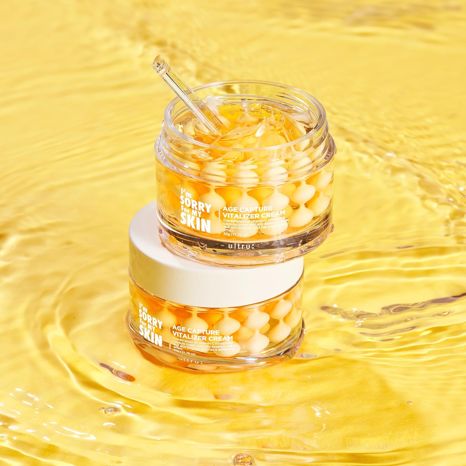 I'M Sorry For My Skin Age Capture Facial Cream, Korean Skin Care Moisturizer For Face And Neck With Hyaluronic Acid, Anti-Aging, Wrinkle Gel-Cream For Women (Yellow - Vitalizer Cream, 1.76 Oz) : Beauty & Personal Care