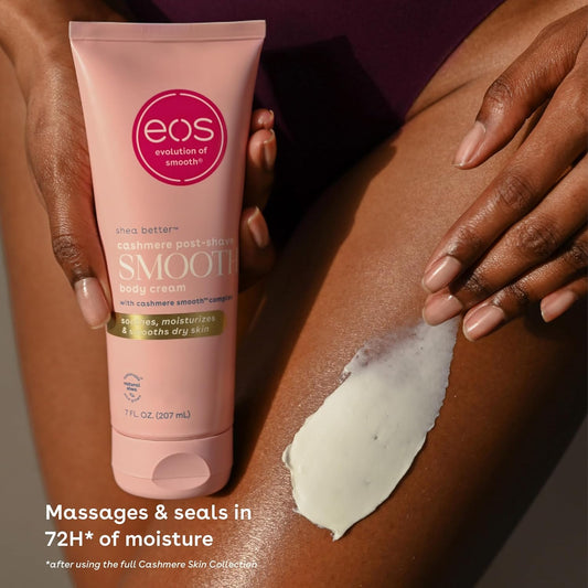 Eos Cashmere Skin Collection Post-Shave Smooth Body Cream- Vanilla Cashmere Scented, 72-Hour Hydration, 7 Fl Oz