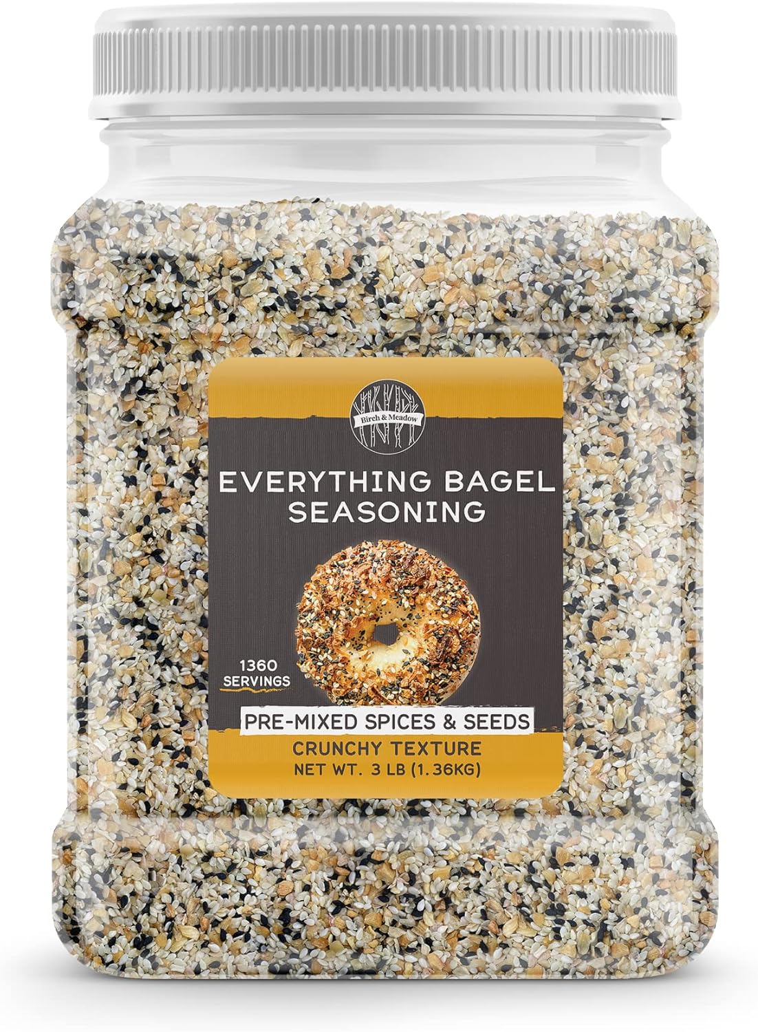 Birch & Meadow 3 Lb Of Everything Bagel Seasoning, Pre-Mixed Spices & Seeds, Crunchy Texture