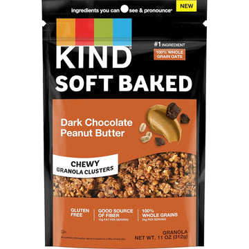 Kind Soft Baked Granola, Dark Chocolate Peanut Butter, 11 Oz (Pack Of 5)