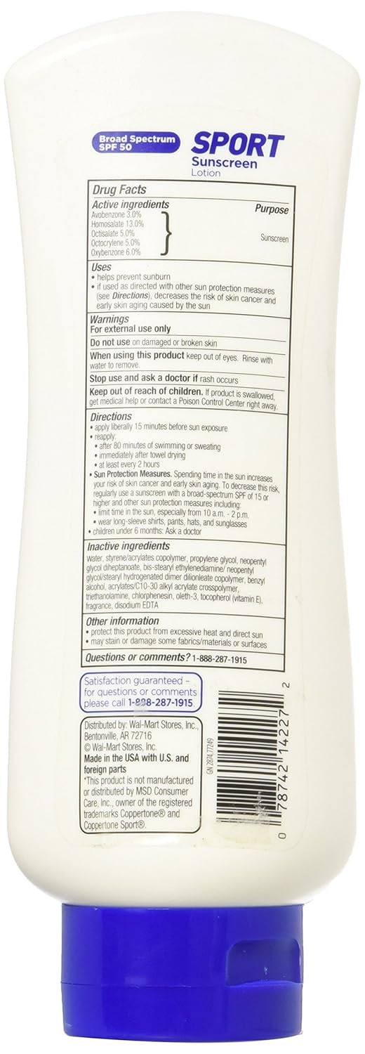 Equate Sport Lotion Spf 50, 8 Ounce Bottle : Sport Sunscreens : Beauty & Personal Care