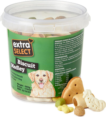 Extra Select Biscuit Medley Dog Treat Biscuits in a 450 gm Bucket (approx 180 biscuits)?01SBT8